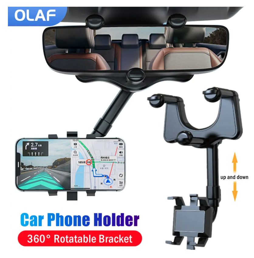 Suporte para telemóvel com rotação de 360° para automóvel