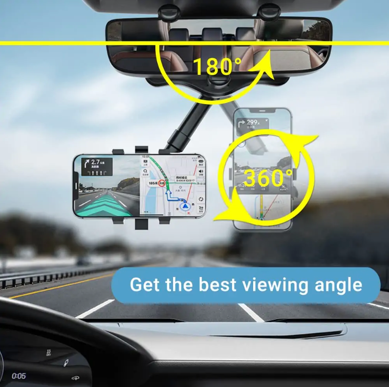 Suporte para telemóvel com rotação de 360° para automóvel