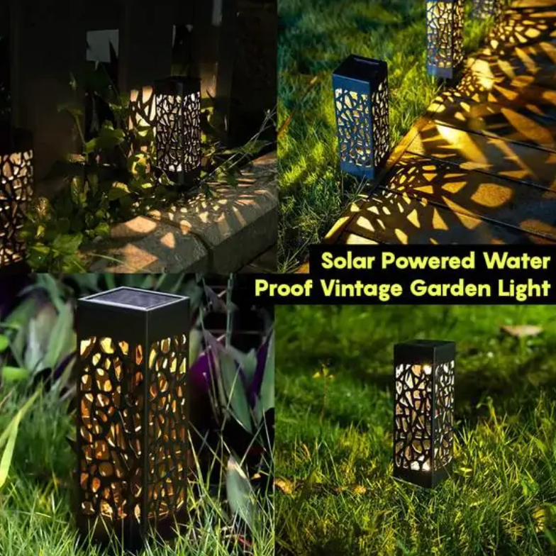 Luz de jardim vintage à prova de água e alimentada por energia solar