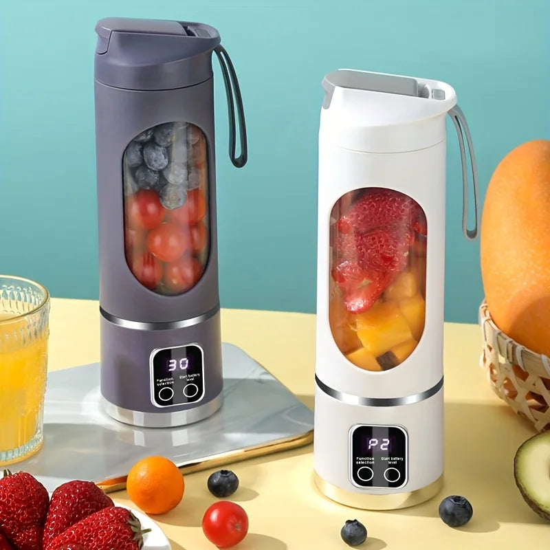 Espremedor de sumos portátil de 450 ml com ecrã digital LED Carregamento USB
