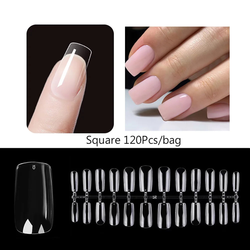 120 unidades/saco Pontas de unhas/postiças de pressão mate suaves