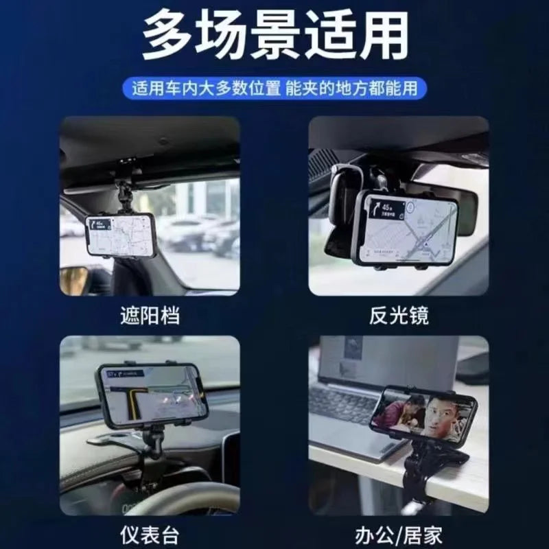 Suporte para telefone no painel do carro com para-brisas de 360° para smartphones de 4,0 a 7 polegadas