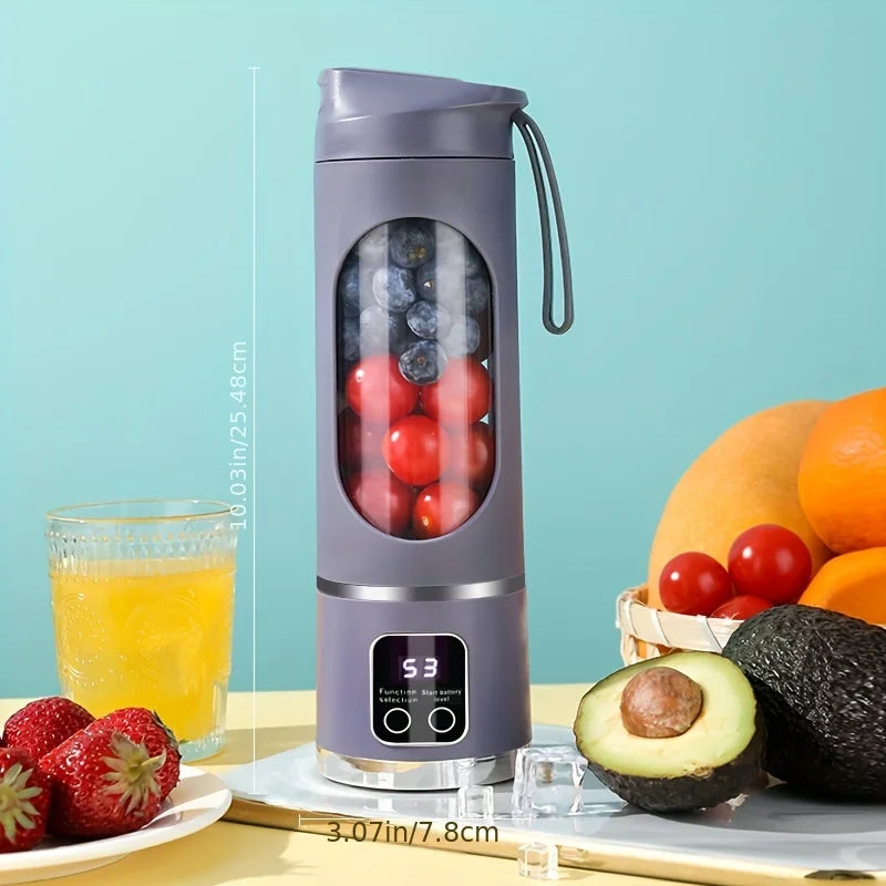 Espremedor de sumos portátil de 450 ml com ecrã digital LED Carregamento USB