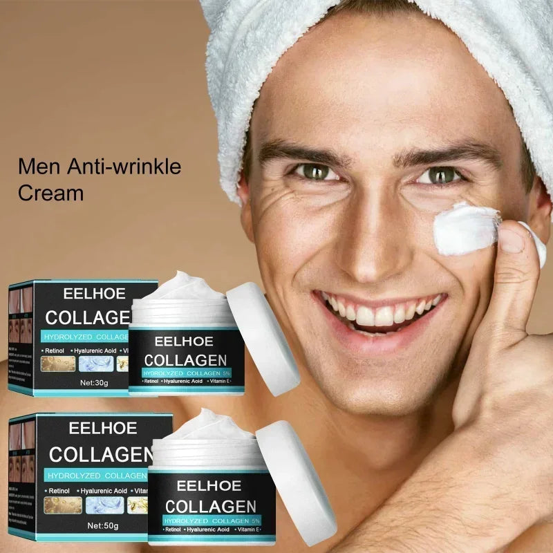 Creme facial hidratante e hidratante com ácido hialurônico para homens