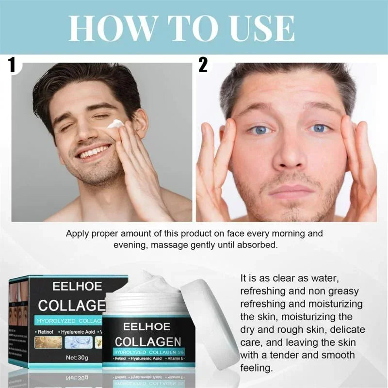 Creme facial hidratante e hidratante com ácido hialurônico para homens