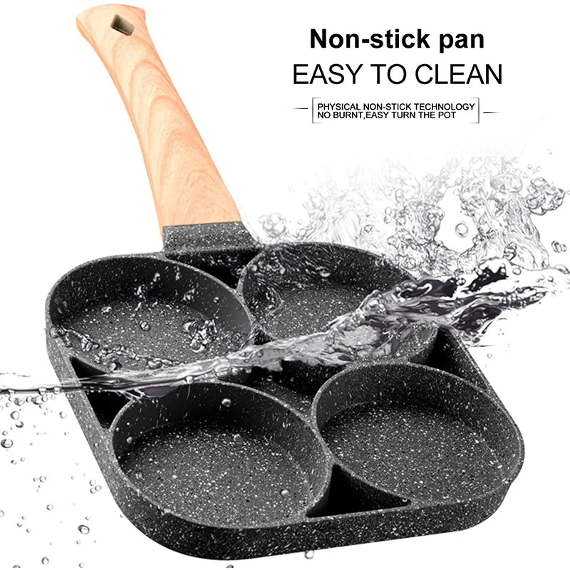 Panela para Pequena Almoço com 4 copos Revestimento Dividido com Pega Antiaderente