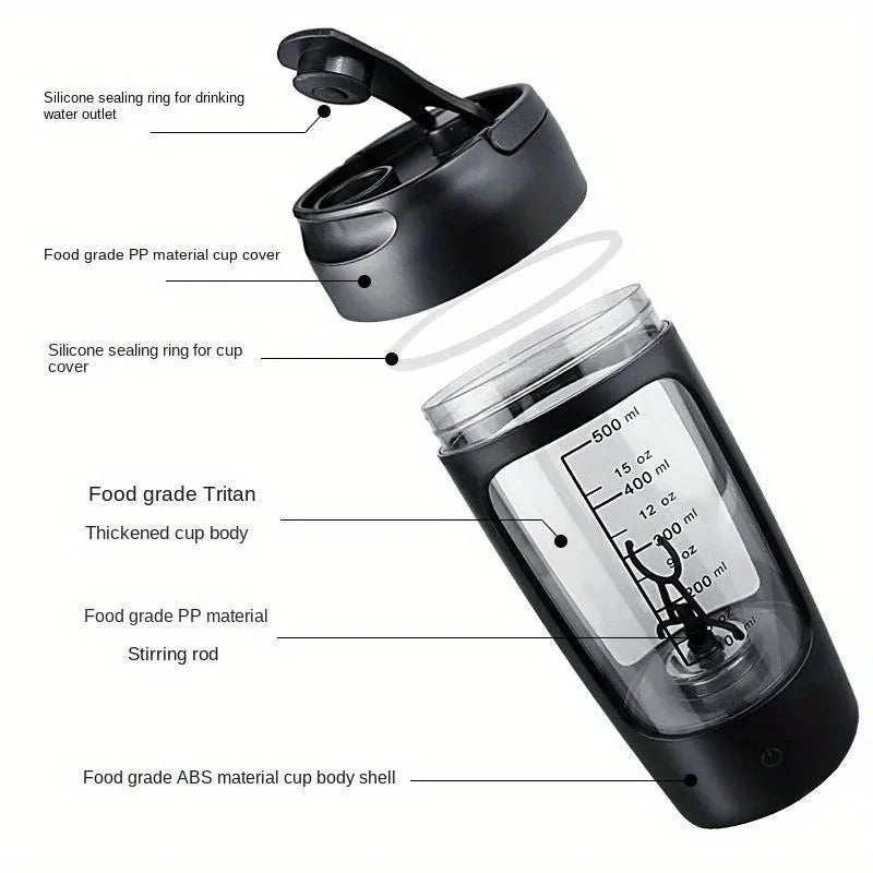 Garrafa de agitação/Misturador automática de proteína/leite/café para ginásio ao ar livre