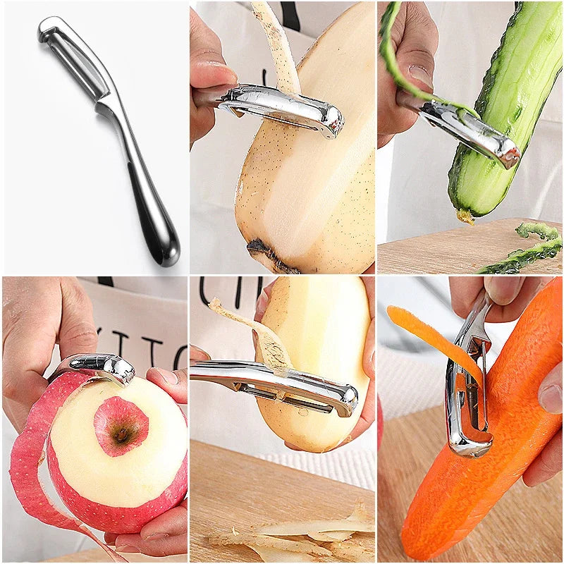 Descascador de alta qualidade de lâminas rotativas em aço inoxidável super afiado para fruta, batata, cenoura, utensílio de cozinha essencial