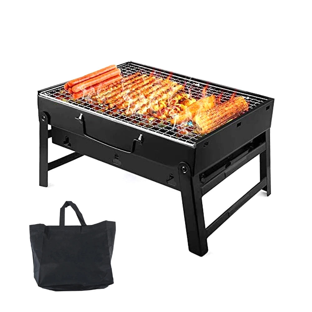 Grelhador a carvão portátil para churrasco Cozinhar ao ar livre Campismo Piquenique Praia Prateleiras para churrasco