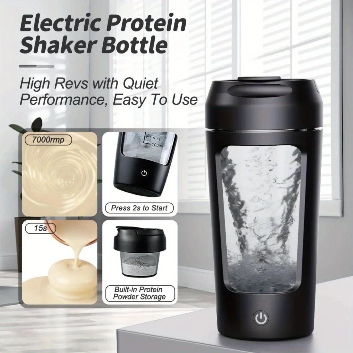 Garrafa de agitação/Misturador automática de proteína/leite/café para ginásio ao ar livre