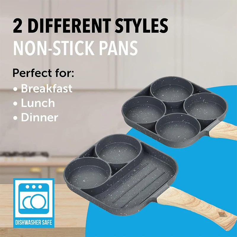Panela para Pequena Almoço com 4 copos Revestimento Dividido com Pega Antiaderente