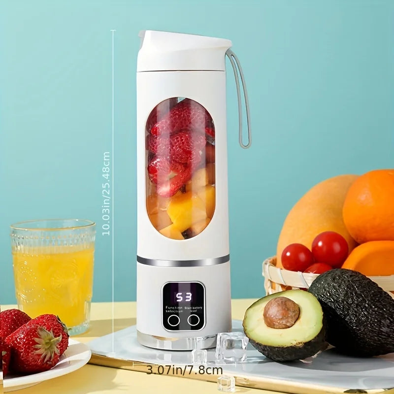 Espremedor de sumos portátil de 450 ml com ecrã digital LED Carregamento USB