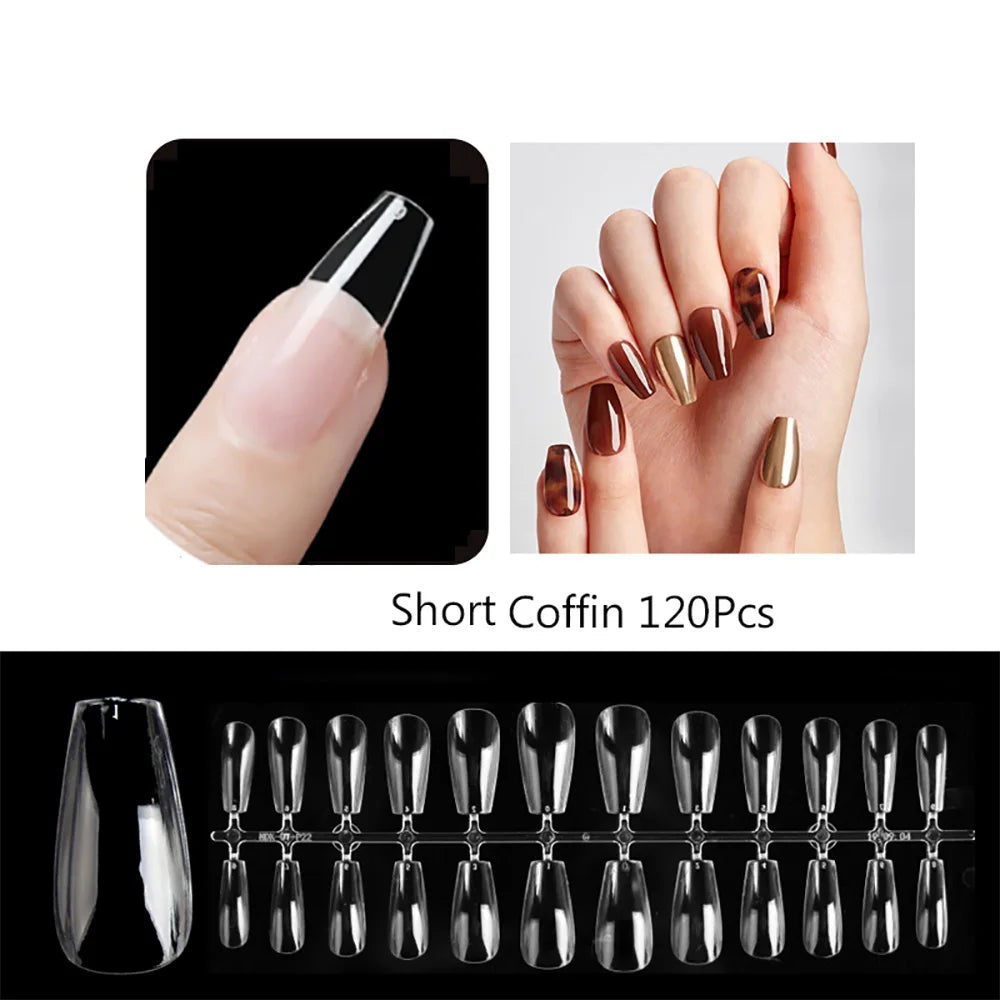 120 unidades/saco Pontas de unhas/postiças de pressão mate suaves