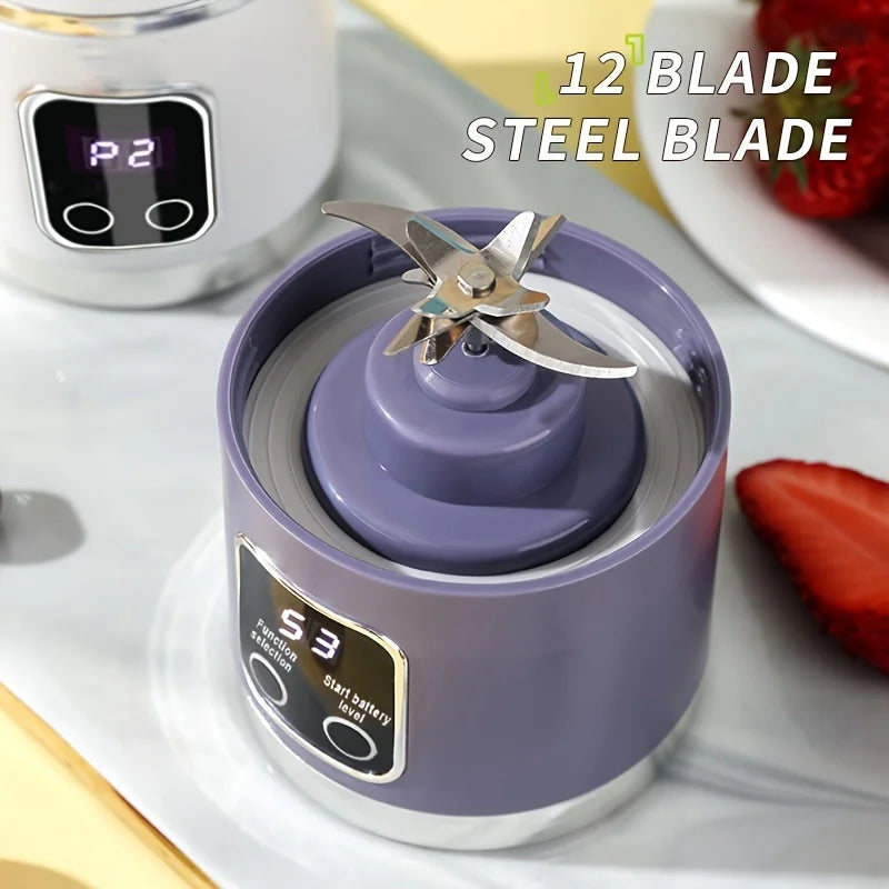Espremedor de sumos portátil de 450 ml com ecrã digital LED Carregamento USB