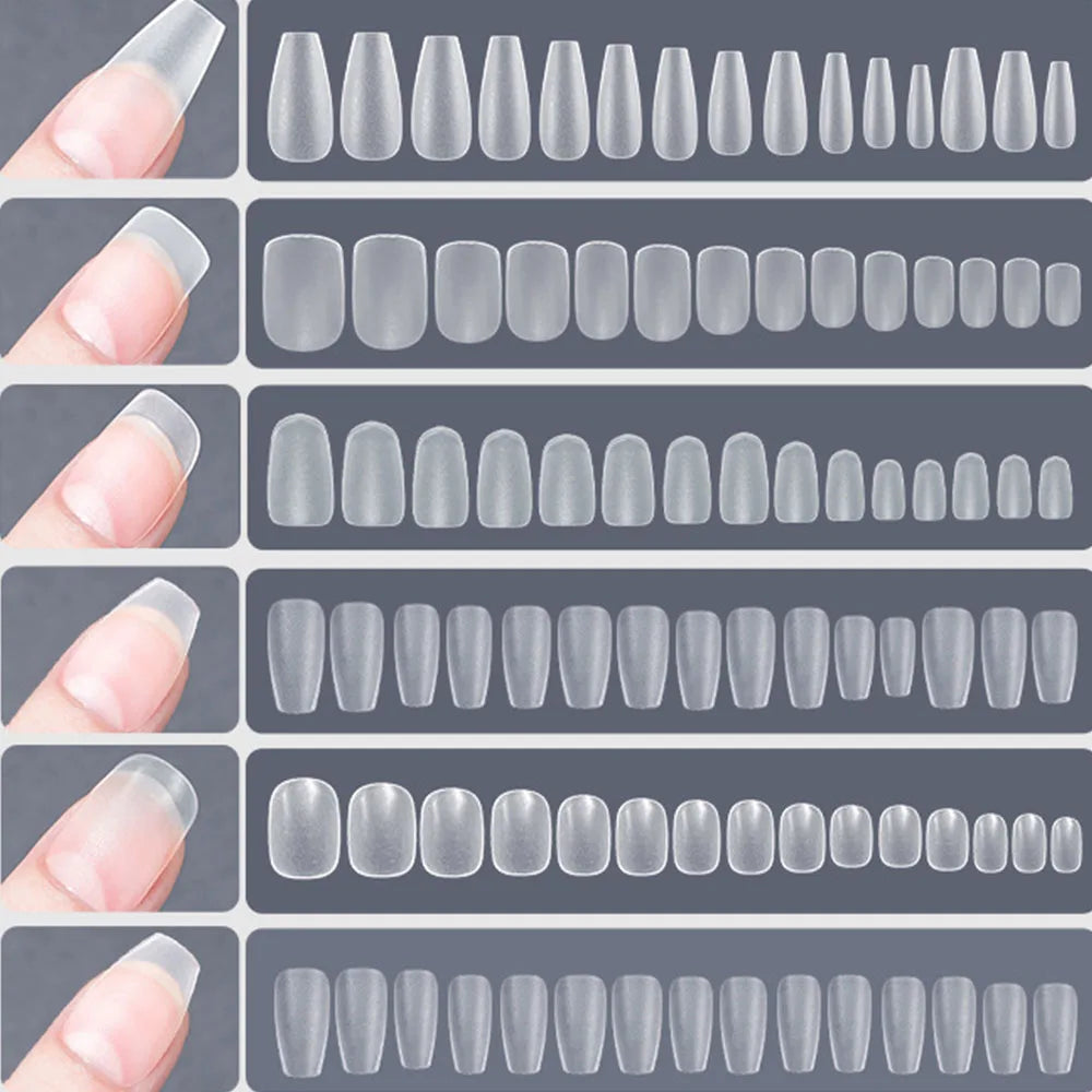 120 unidades/saco Pontas de unhas/postiças de pressão mate suaves