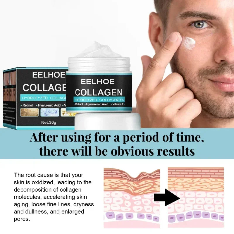 Creme facial hidratante e hidratante com ácido hialurônico para homens