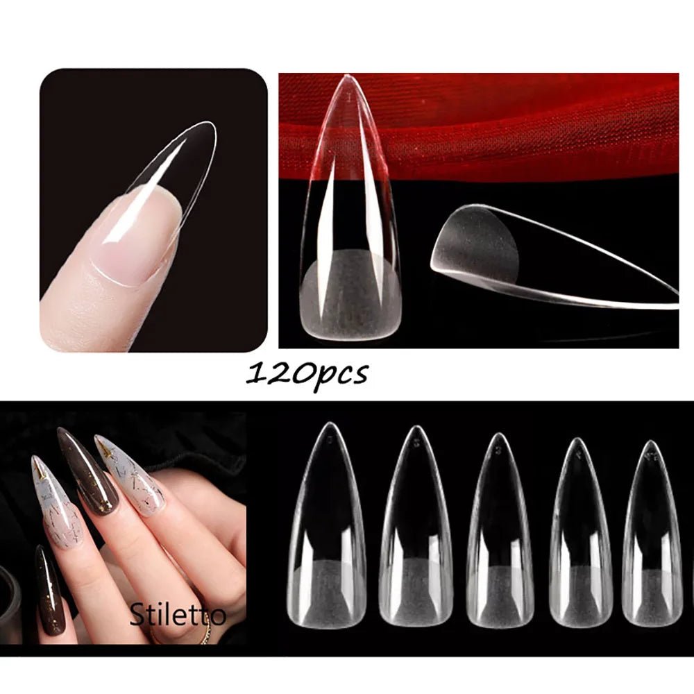120 unidades/saco Pontas de unhas/postiças de pressão mate suaves