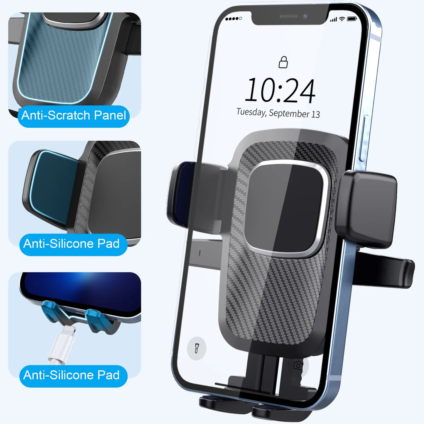 Suporte de telefone para automóvel para para-brisas do tablier