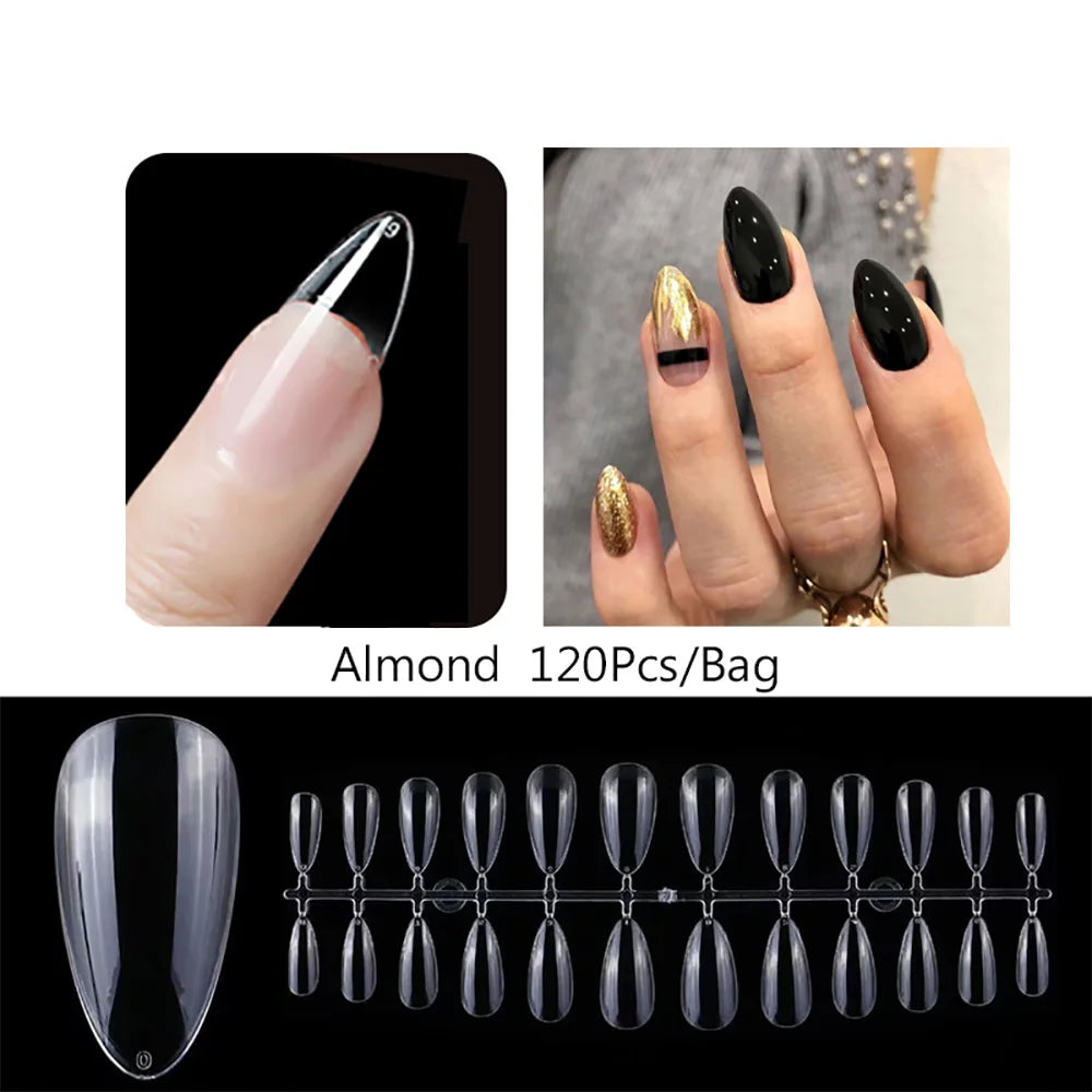 120 unidades/saco Pontas de unhas/postiças de pressão mate suaves