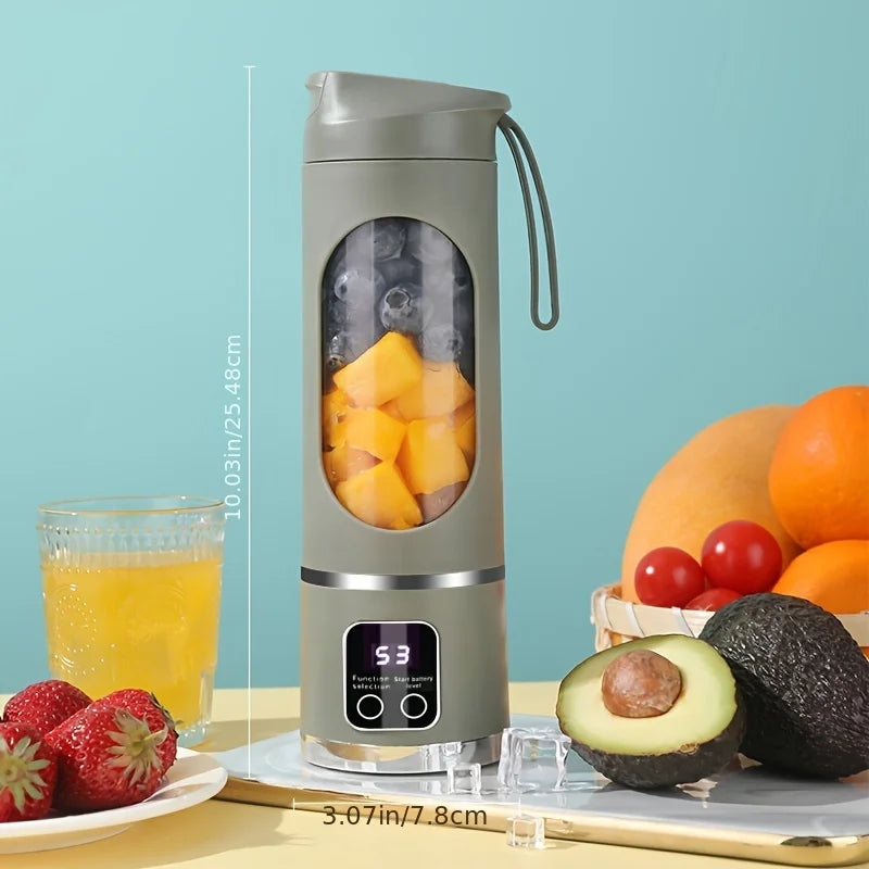 Espremedor de sumos portátil de 450 ml com ecrã digital LED Carregamento USB