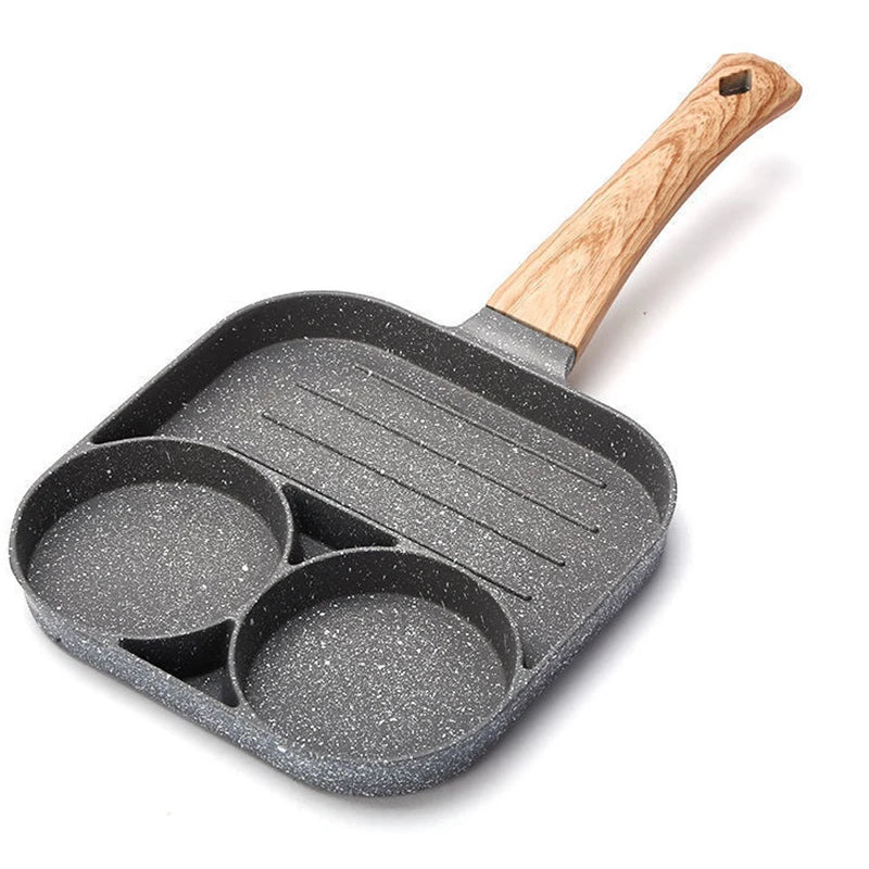 Panela para Pequena Almoço com 4 copos Revestimento Dividido com Pega Antiaderente