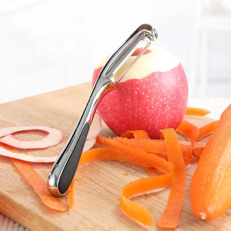 Descascador de alta qualidade de lâminas rotativas em aço inoxidável super afiado para fruta, batata, cenoura, utensílio de cozinha essencial
