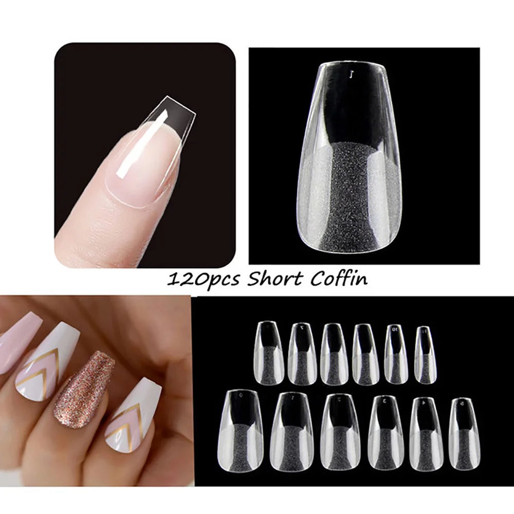120 unidades/saco Pontas de unhas/postiças de pressão mate suaves
