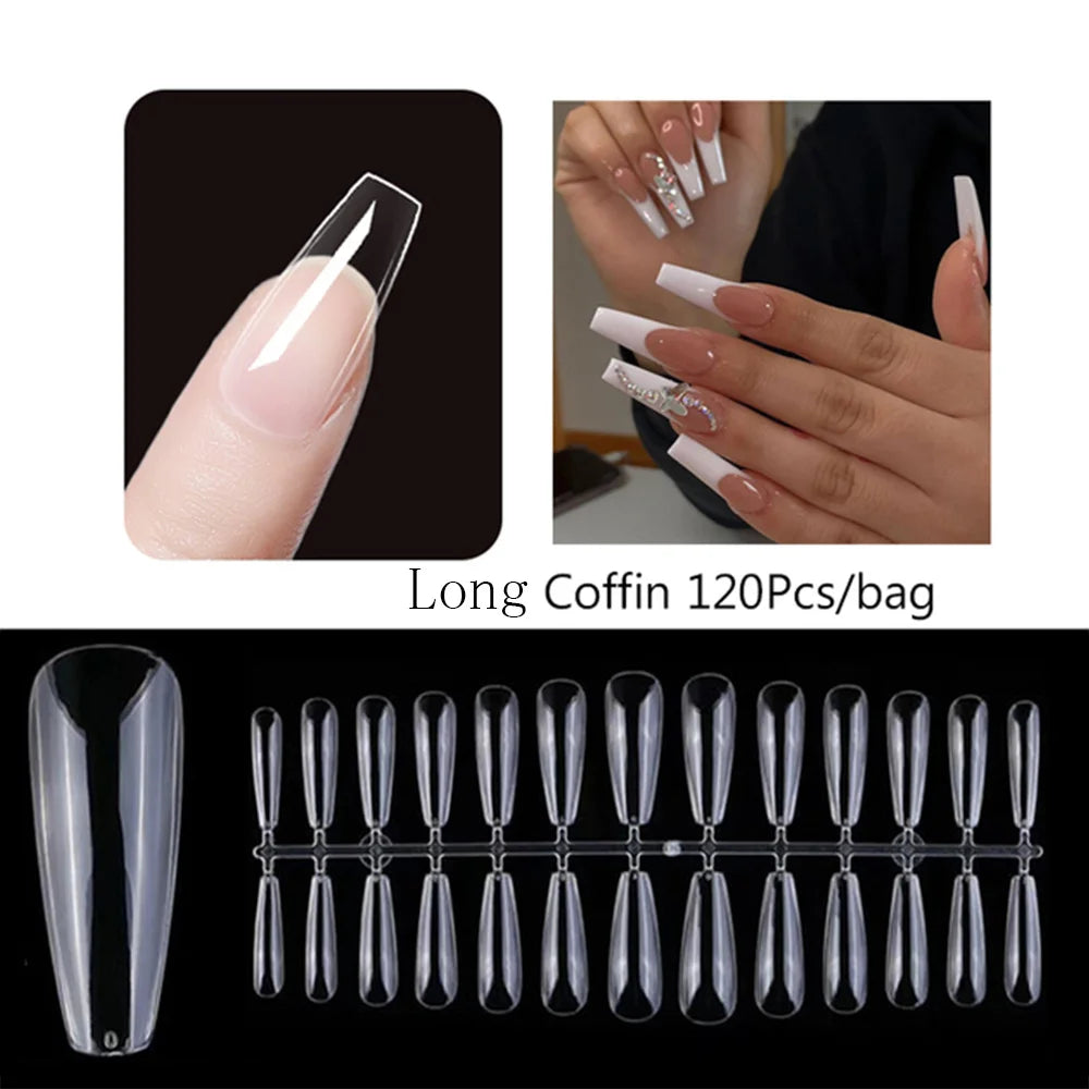 120 unidades/saco Pontas de unhas/postiças de pressão mate suaves