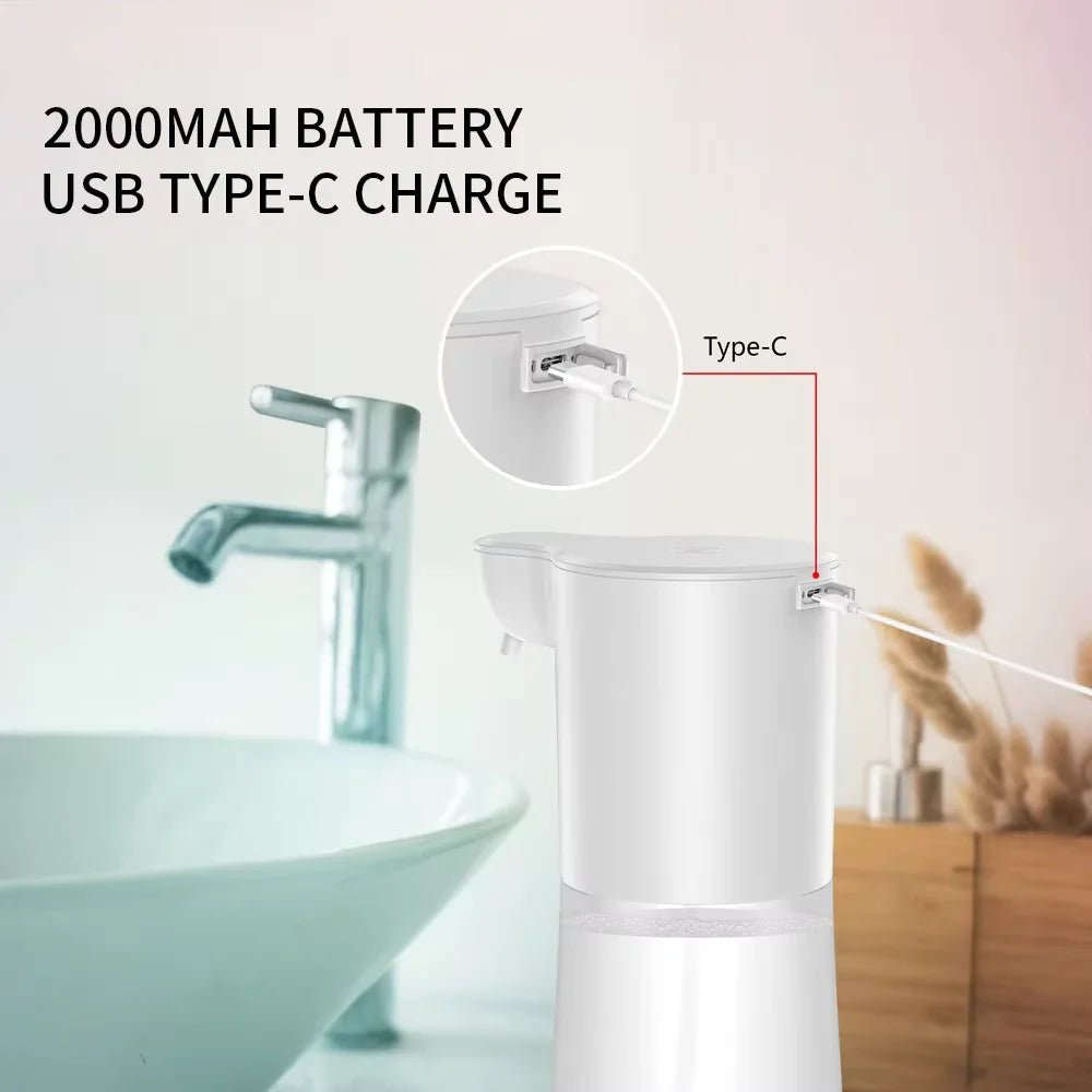 Dispensador de espuma automático com sensor Capacidade de carregamento tipo C sem contacto