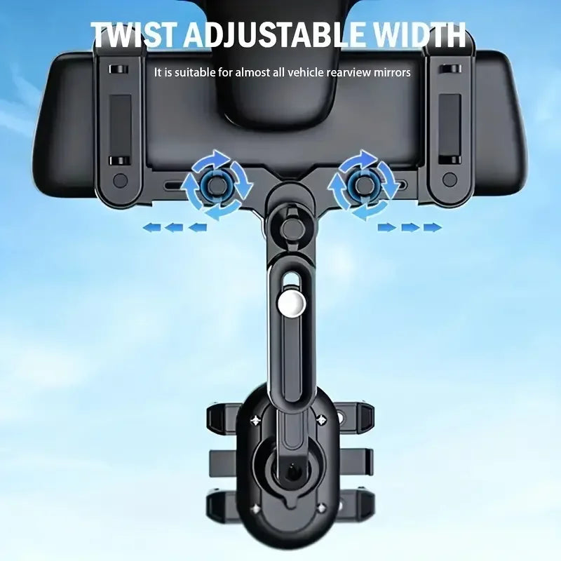 Suporte para telemóvel no espelho retrovisor do automóvel com rotação de 360°
