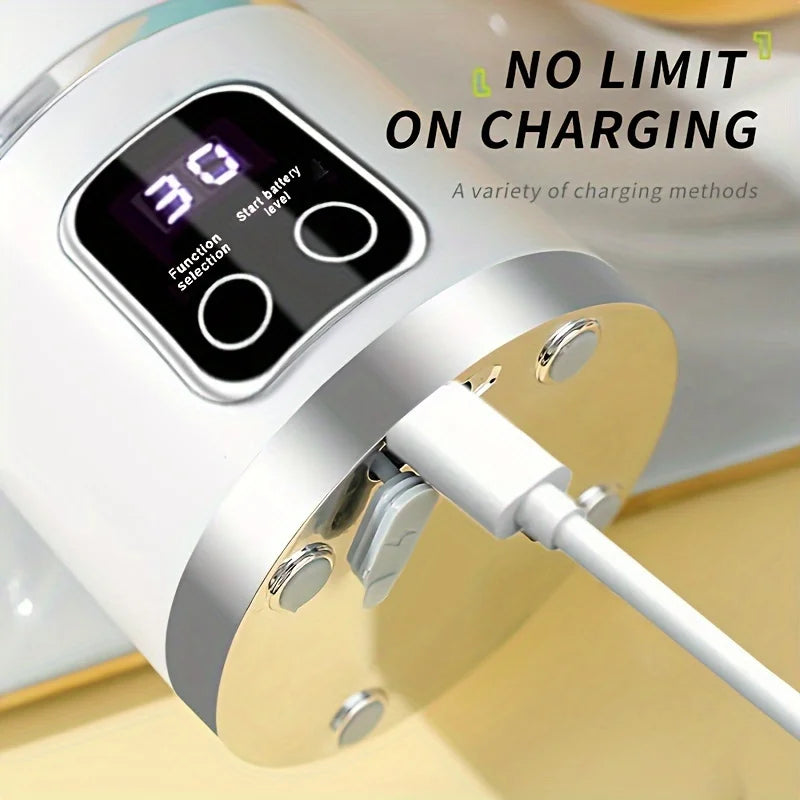 Espremedor de sumos portátil de 450 ml com ecrã digital LED Carregamento USB