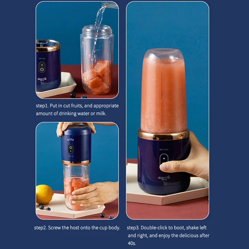 Espremedores eléctricos portáteis Liquidificadores de fruta Espremedores de sumos de comida Milkshake Criador de sumos Ferramentas de cozinha domésticas