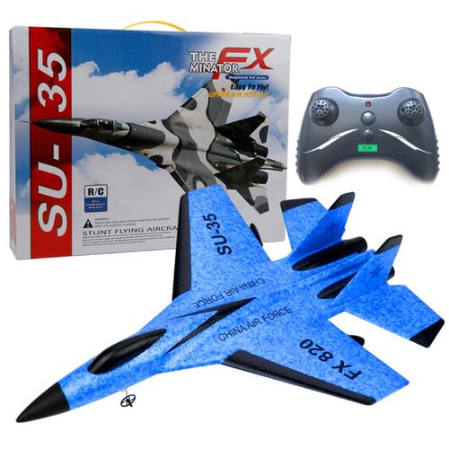 Avião de Controle Remoto - Caça Ultra Resistente + Bateria Extra utilidadesweb01 Azul