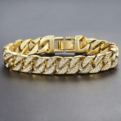 Pulseira cubana em ouro de Miami