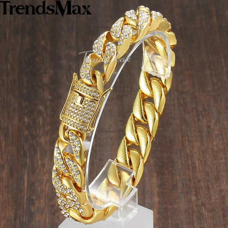Pulseira cubana em ouro de Miami