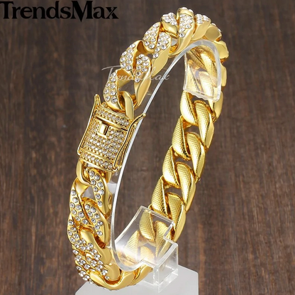 Pulseira cubana em ouro de Miami