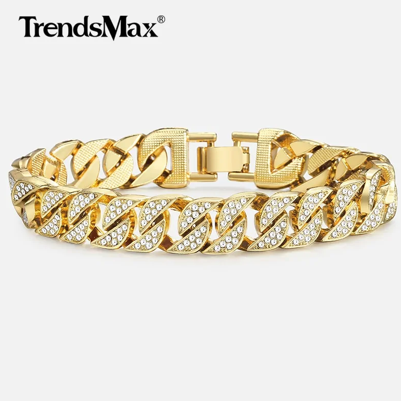 Pulseira cubana em ouro de Miami