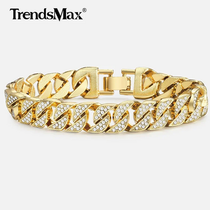 Pulseira cubana em ouro de Miami