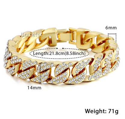 Pulseira cubana em ouro de Miami
