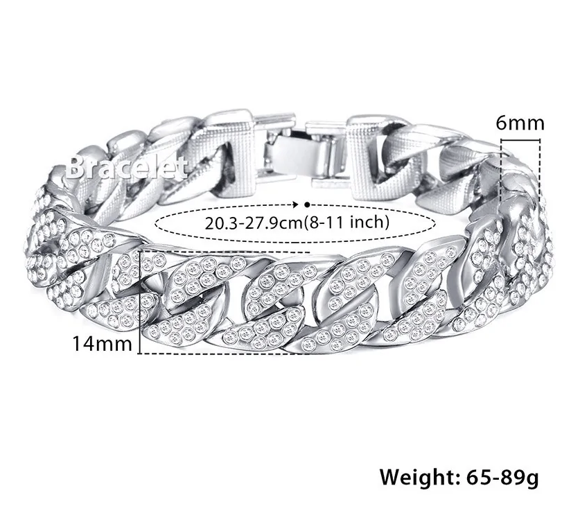 Pulseira cubana em ouro de Miami