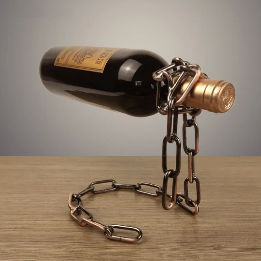 Porta-garrafas de vinho com corrente de ferro mágica