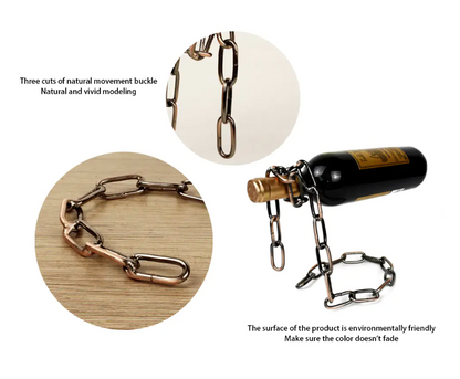 Porta-garrafas de vinho com corrente de ferro mágica