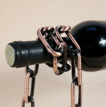 Porta-garrafas de vinho com corrente de ferro mágica