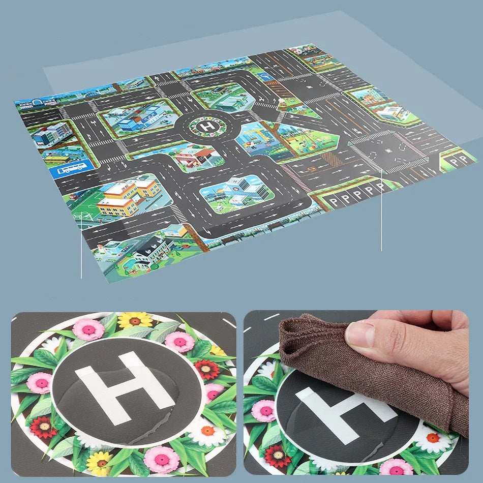 130*100 Tapete jogo de tráfego de cidade para bebés e crianças