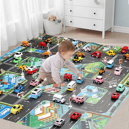130*100 Tapete jogo de tráfego de cidade para bebés e crianças