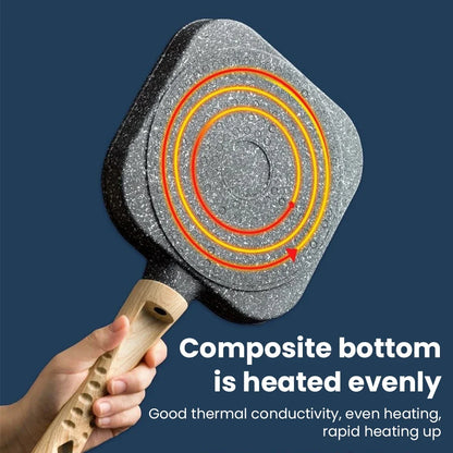 New McRib Four Hole Omelette Pan Flat Bottom Non-Stick Egg Pan Mini Frying Pan Breakfast Pan Kitchen Utensils Frying Pan