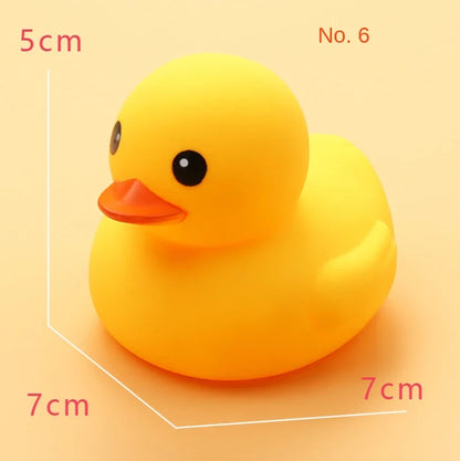 Pato de Borracha de aperto amarelo pequeno e fofo [Brinquedos de banho para bebés]