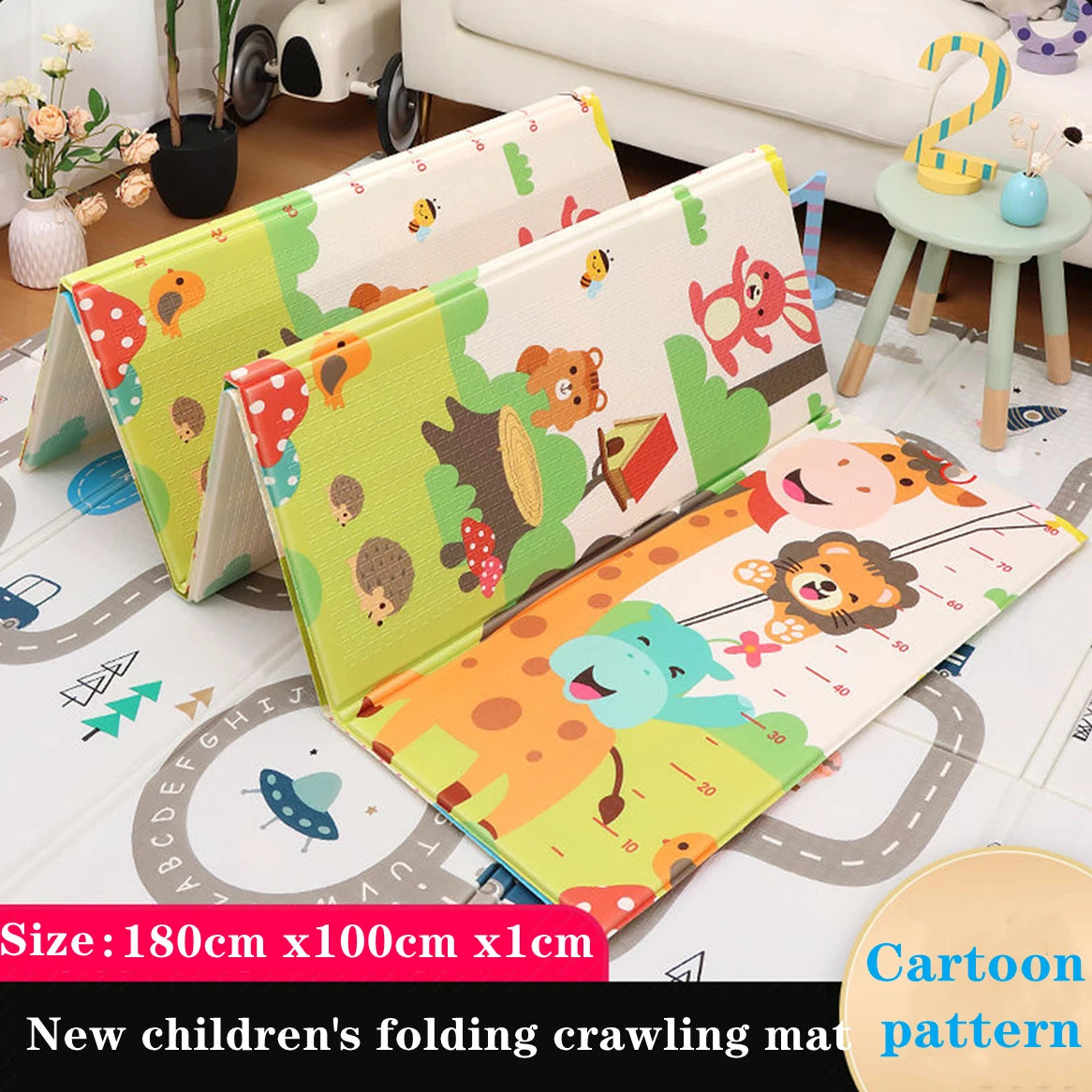 Foldable Non-Toxic Baby Play Mat Educational Children's Carpet in The Nursery Climbing Pad Kids Rug Activitys Games Toys 180*100