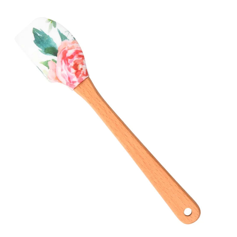 Small Wooden Handle Cake Silicone Spatula Nonstick Cream Butter Baking Scraper Kitchen Batter Mixer Chocolate Pastry Blenders