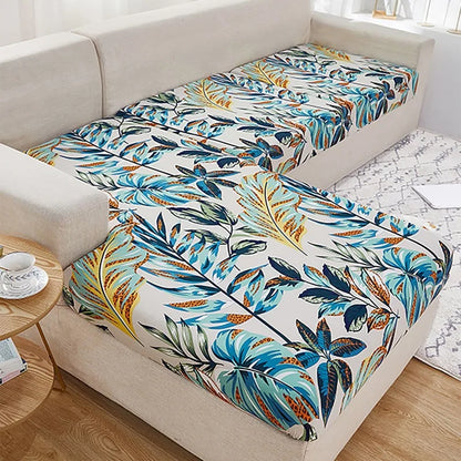 Waterproof Stretch Outdoor Sofa Covers Cushion Tropical Leaf Print Patio Furniture Protector Sectional Sofa Sets Slipcovers
